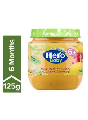 Picture of Hero Baby Food Strained Mixed Fruit With Cereals No Sugar Added 6 Months 125gm