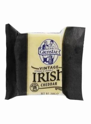 Picture of Irish Glenstal Vintage Strong & Crumbly Cheddar Cheese 200gm