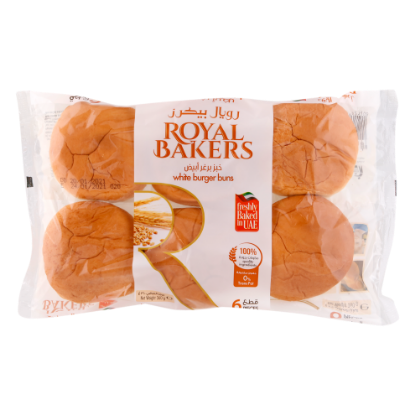 Picture of Royal Bakers Burger Buns White Plain 360g