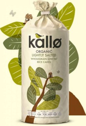 Picture of Kallo Organic Rice Cake Lightly Salted Wholegrain Low Fat 130gm