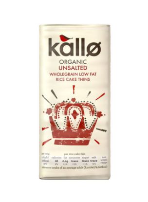 Picture of Kallo Organic Rice Cake Thins Unsalted Wholegrain Low Fat 130gm