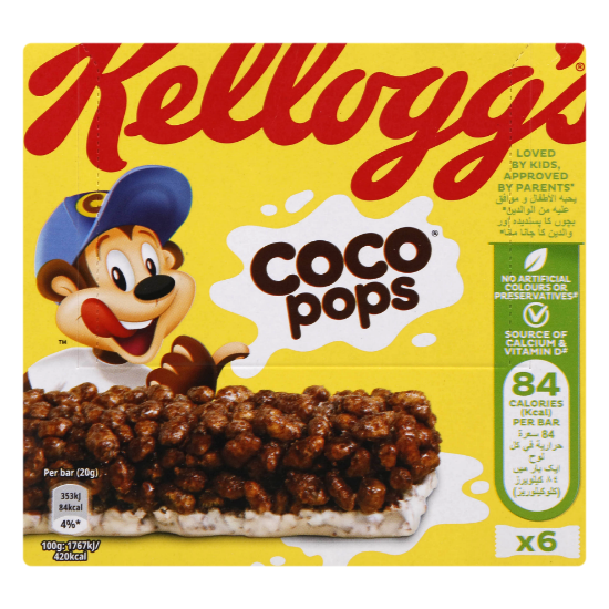 Picture of Kelloggs Coco Pop Snack Bar 6x20gm