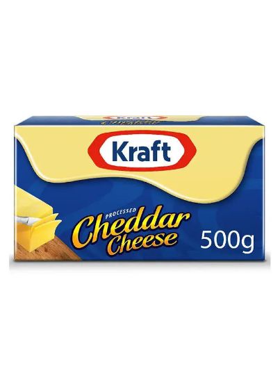 Picture of Kraft Processed Cheddar Cheese Block 500gm