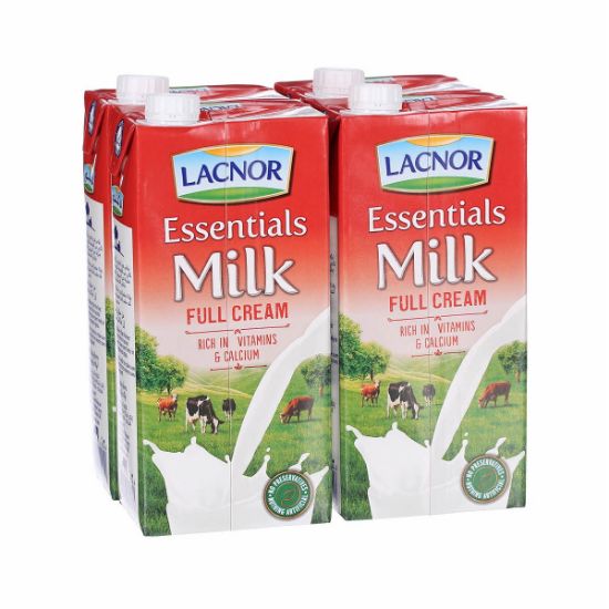 Picture of Lacnor Milk Full Cream, 4x1ltr