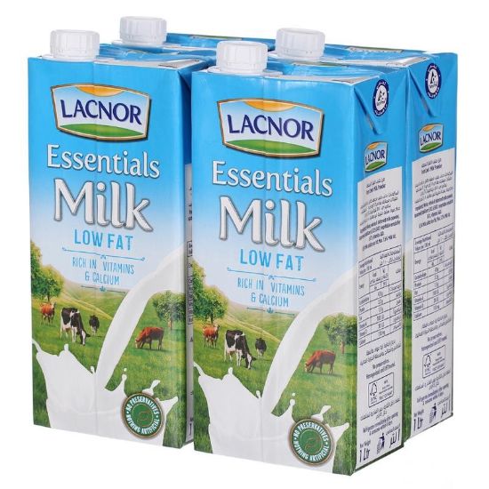 Picture of Lacnor Milk Low Fat 100%, 4x1ltr