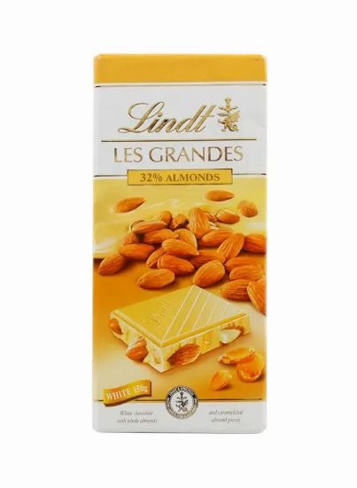 Picture of Lindt Les Grandes White Chocolate 32% Almond 150gm