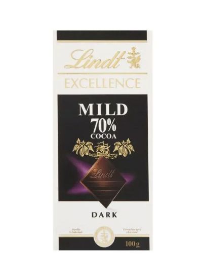 Picture of Lindt Excellence 70% Cocoa Mild Dark Chocolate 100gm