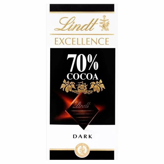 Picture of Lindt Excellence Dark Chocolate 70% Cocoa 100gm