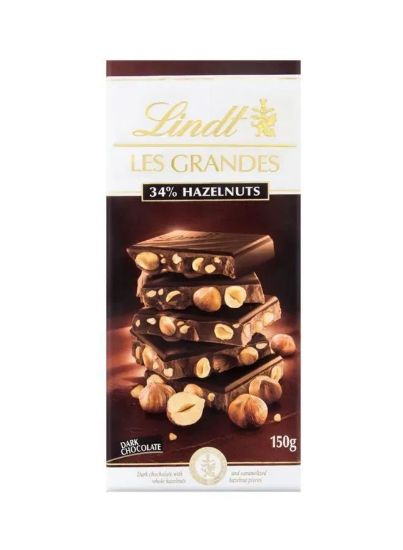 Picture of Lindt Les Grandes Milk Chocolate 34% Hazelnuts 150gm