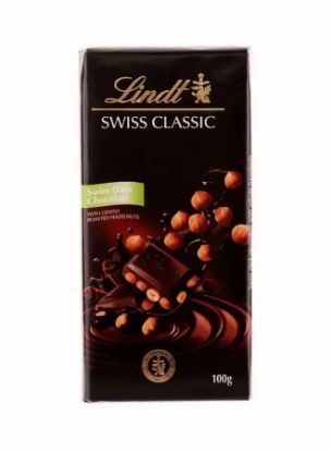 Picture of Lindt Swiss Classic Dark Chocolate Hazelnut 100gm