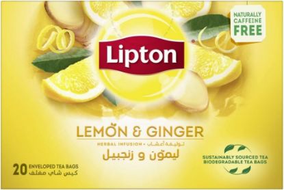 Picture of Lipton Lemon & Ginger Herbal Infusion 20's Tea Bags 1Pack