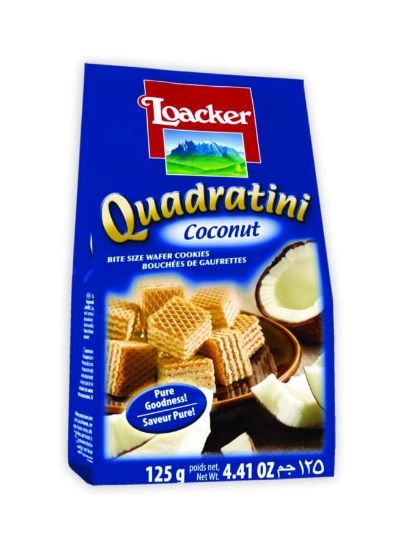 Picture of Loacker Quadratini Coconut Wafer Cookies 125gm