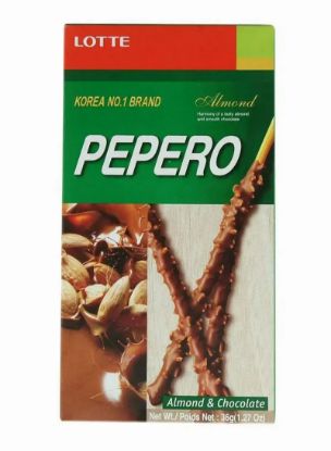 Picture of Lotte Pepero Almond & Chocolate Biscuit 32gm