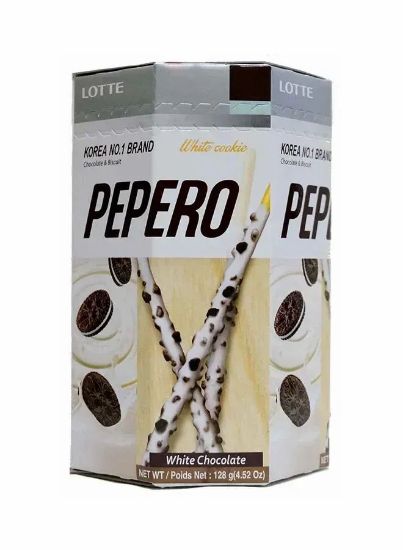 Picture of Lotte Pepero White Chocolate Cookies Biscuit Sticks 128gm