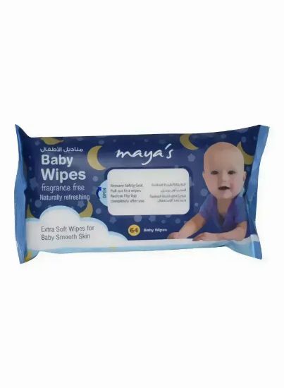 Picture of Maya's Baby Wipes Blue Extra Soft Wipes For Baby Smooth Skin 64pc