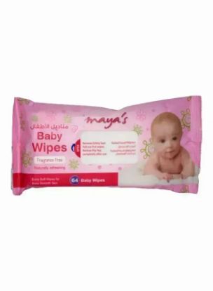 Picture of Maya's Baby Wipes Pink Extra Soft Wipes For Baby Smooth Skin 64pc