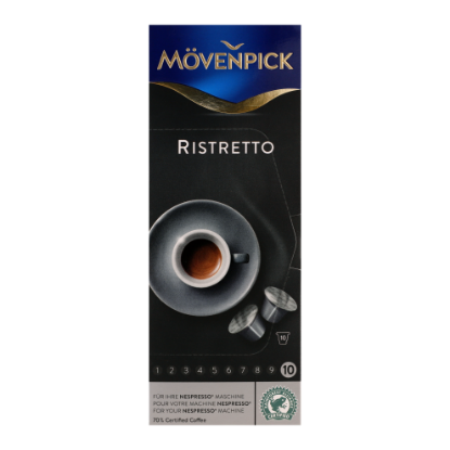 Picture of Movenpick 10 Caps Of Ristretto Intensity 10/10 For Espresso Machine 53gm