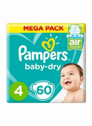 Picture of Pampers Baby Dry Diaper Large Size 4 9-14kg 60's