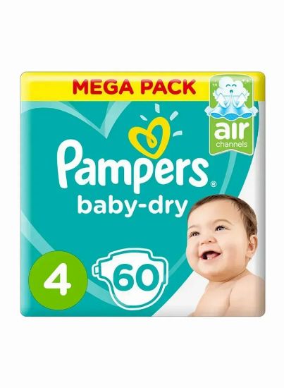 Picture of Pampers Baby Dry Diaper Large Size 4 9-14kg 60's