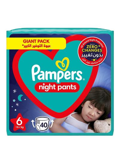 Picture of Pampers Baby Pants Night Size 6 40's