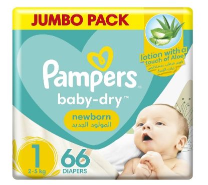 Picture of Pampers New Baby Dry Diaper Newborn Size 1 2-5kg 66's