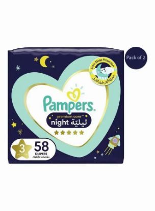 Picture of Pampers Premium Care Night Size 3 58's