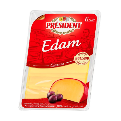 Picture of President Classic Edam Slices Cheese, 150gm