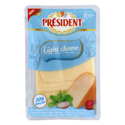 Picture of President Light Cheese Slices 150gm