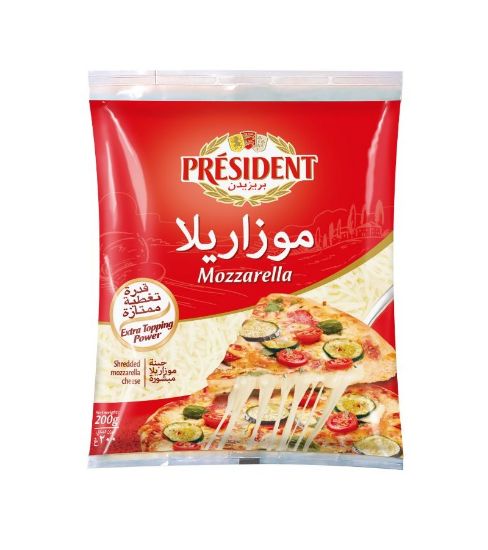 Picture of President Shredded Mozzarella Cheese Natural 200gm