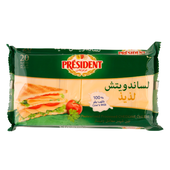 Picture of President Sandwich Cheddar Cheese 20 Slices, 400gm