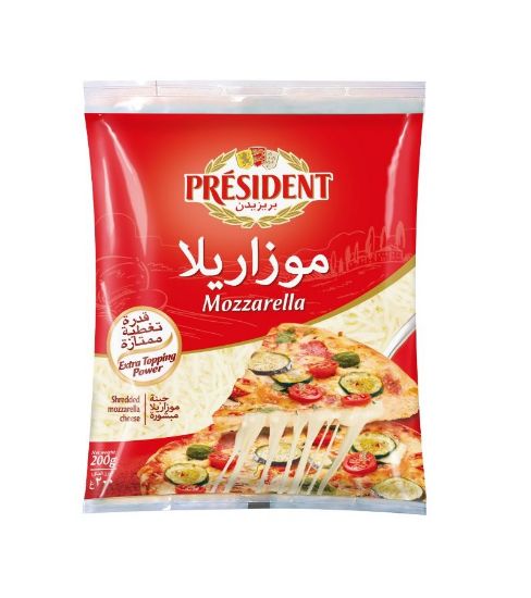 Picture of President Shredded Mozzarella Cheese Natural, 450gm