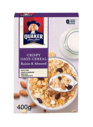 Picture of Quaker Crispy Oats Cereal Raisin & Almond 400gm