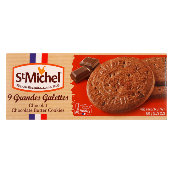 Picture of St Michel 9 Grandes Galettes Chocolate Butter Cookies 150gm