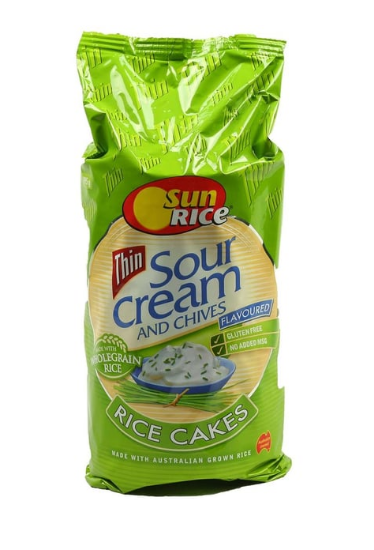 Picture of Sun Rice Thin Rice Cakes Sour Cream & Chives 195gm