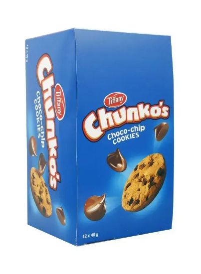 Picture of Tiffany Chunko's Choco-Chip Cookies 12X40gm