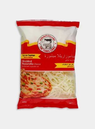 Picture of The Three Cows Mozzarella Shredded Cheese With Vegetable Oil 200gm