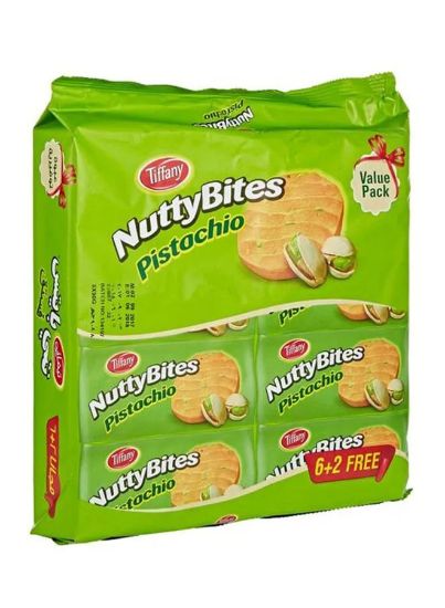 Picture of Tiffany Nuttybites Pistachio Biscuits 6+2 Value Pack 90gm