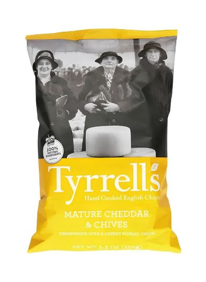 Picture of Tyrrells Mature Cheddar & Chive Chips 150gm