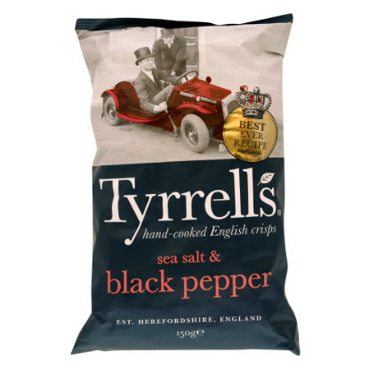 Picture of Tyrrells Hand Cooked English Sea Salt & Black Pepper 150gm