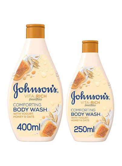 Picture of Johnson Baby Wash Honey Oatmeal & Yogurt 400ml+250ml