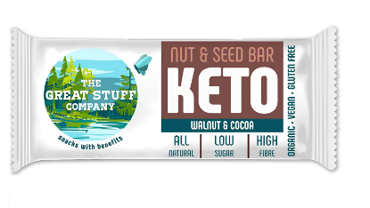 Picture of The Great Stuff Company Keto Nut & Seed Bar Walnut & Choco 40gm