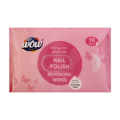 Picture of Wow Nail Polish Remover Wipes With Acetone Free 16Wipes