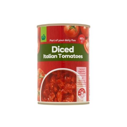 Picture of Woolworth's Diced Italian Tomatoes No Added Salt 400gm