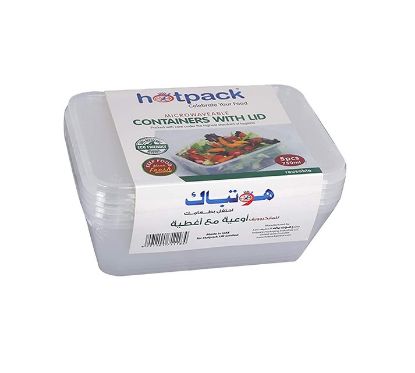 Picture of Hotpack Container With Lid 750ml, Pack of 5