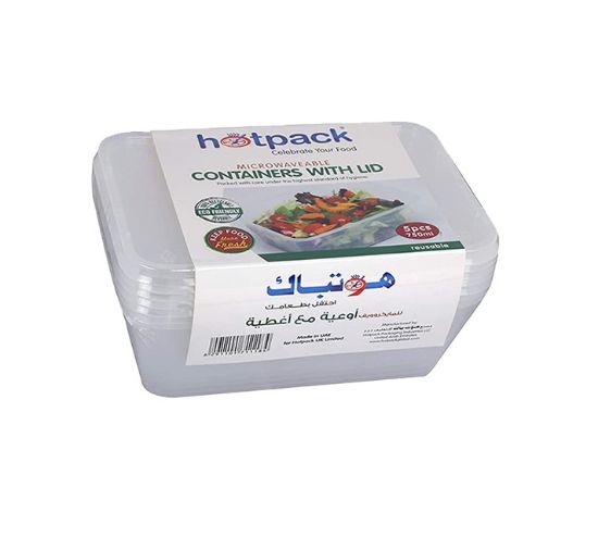 Picture of Hotpack Container With Lid 750ml, Pack of 5