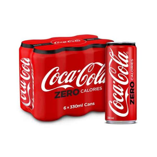 Picture of Coca-Cola Zero Calories Soda Can 6x330ml