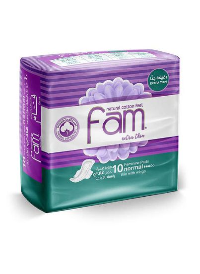 Picture of Fam Extra Thin Cottony Sanitary Normal With Wings 10's