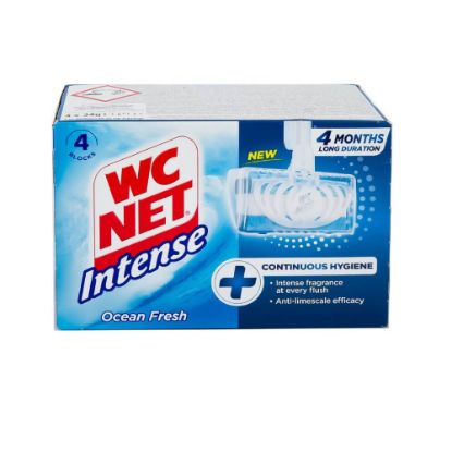 Picture of WC Net Intense Toilet Blocks Ocean Fresh, Pack of 4