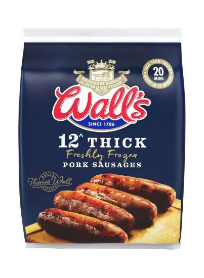 Picture of Walls Frozen Pork Sausage 12 Thick 500gm