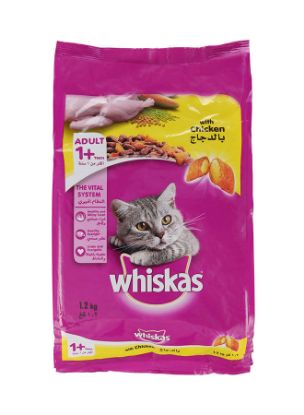 Picture of Whiskas Cat Food Adult Chicken Flavour 1+ Years 1.2kg